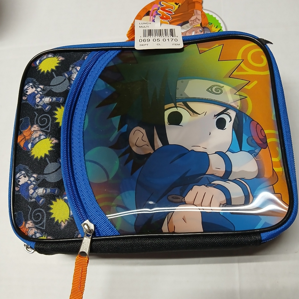 Naruto & Sasuke Soft Vinyl Lenticular Effect Zippered Lunch Bag Box by Bioworld
